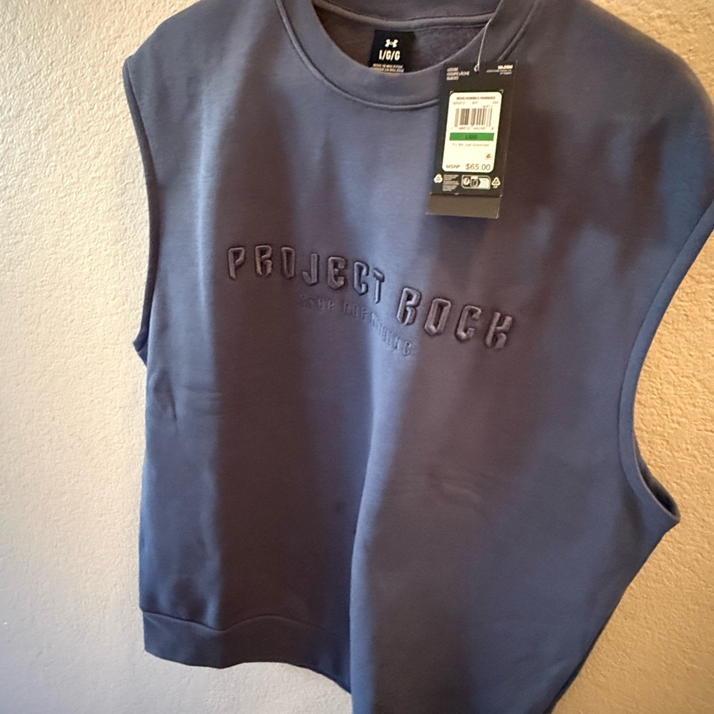 NWT project rock cutoff sweatshirt size L - Picture 2 of 4